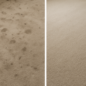 Before and after residential carpet cleaning