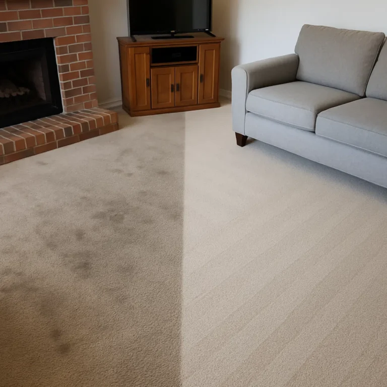 Before and after residential Carpet Cleaning
