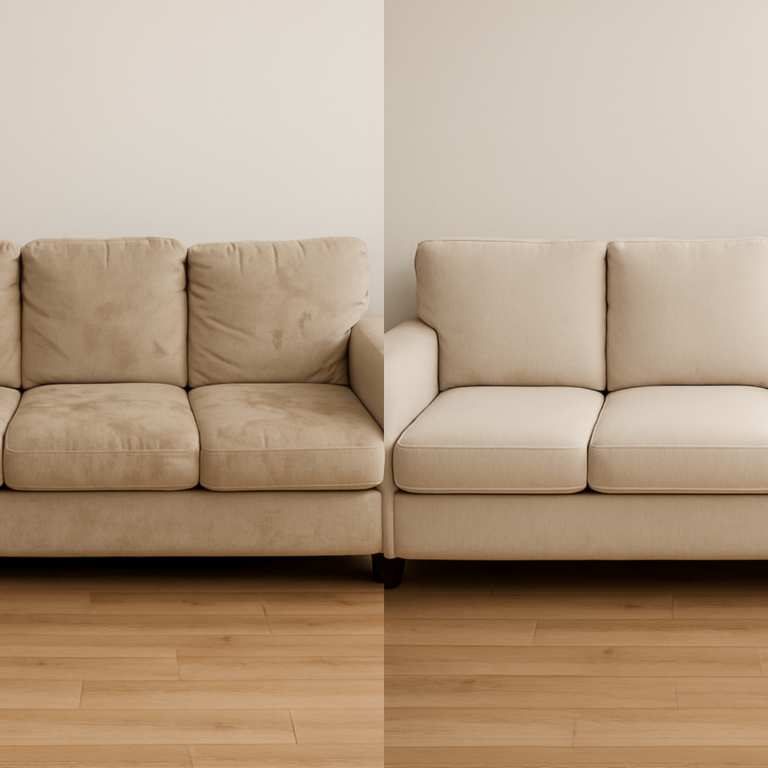 Upholstery Cleaning before and after