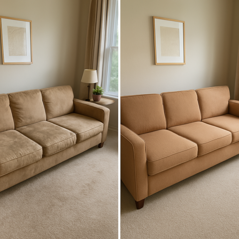 Upholstery Cleaning before and after