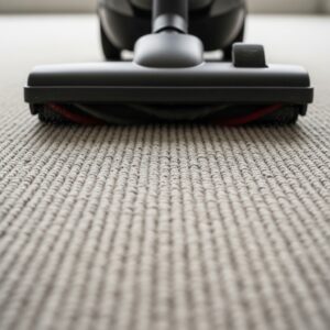 vacuuming carpet 