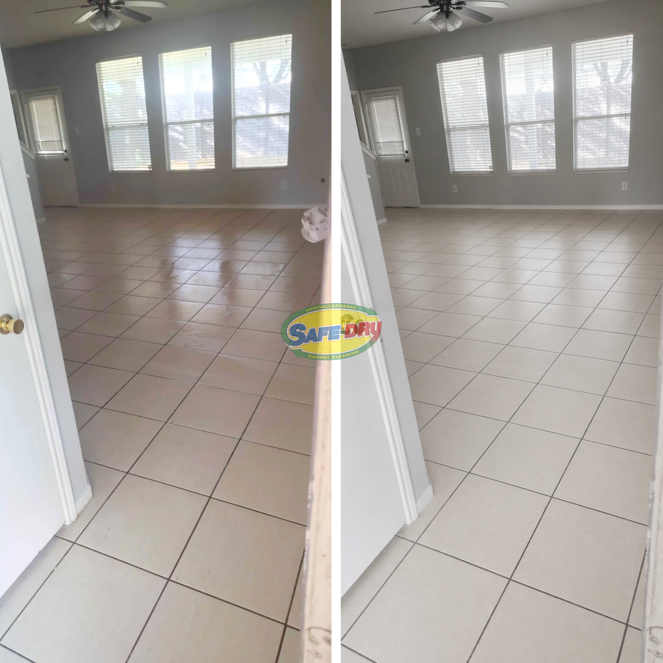 Before and After Tile and Grout Cleaning - Safe-Dry of San Antonio
