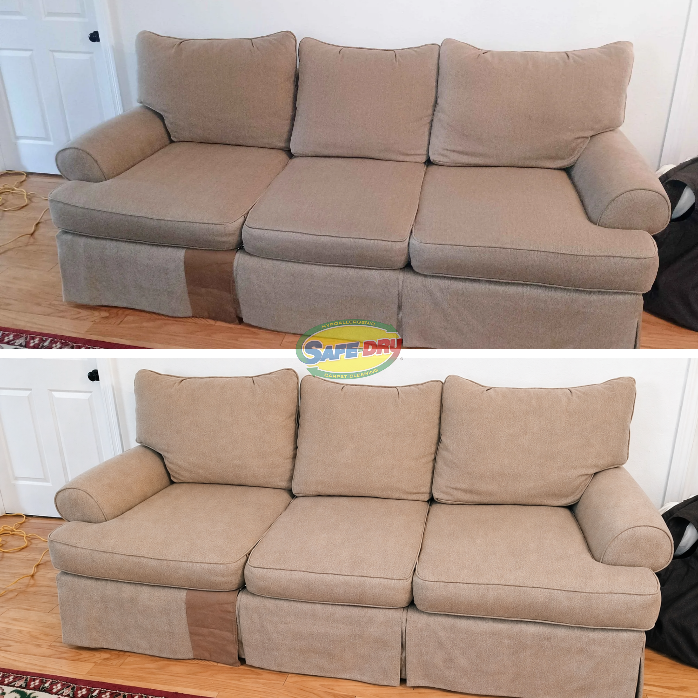Before and After Upholstery Cleaning