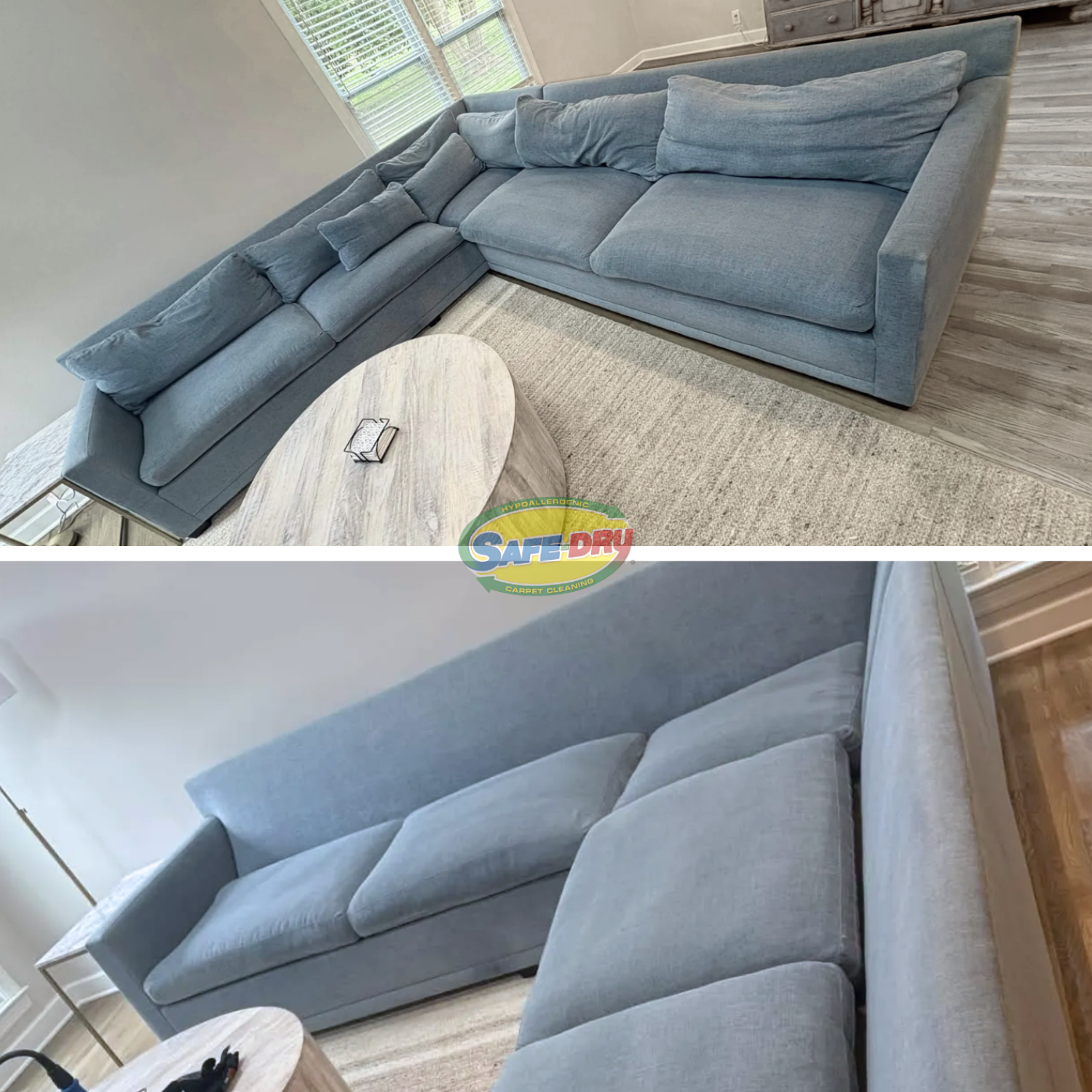 Upholstery Cleaning before and after