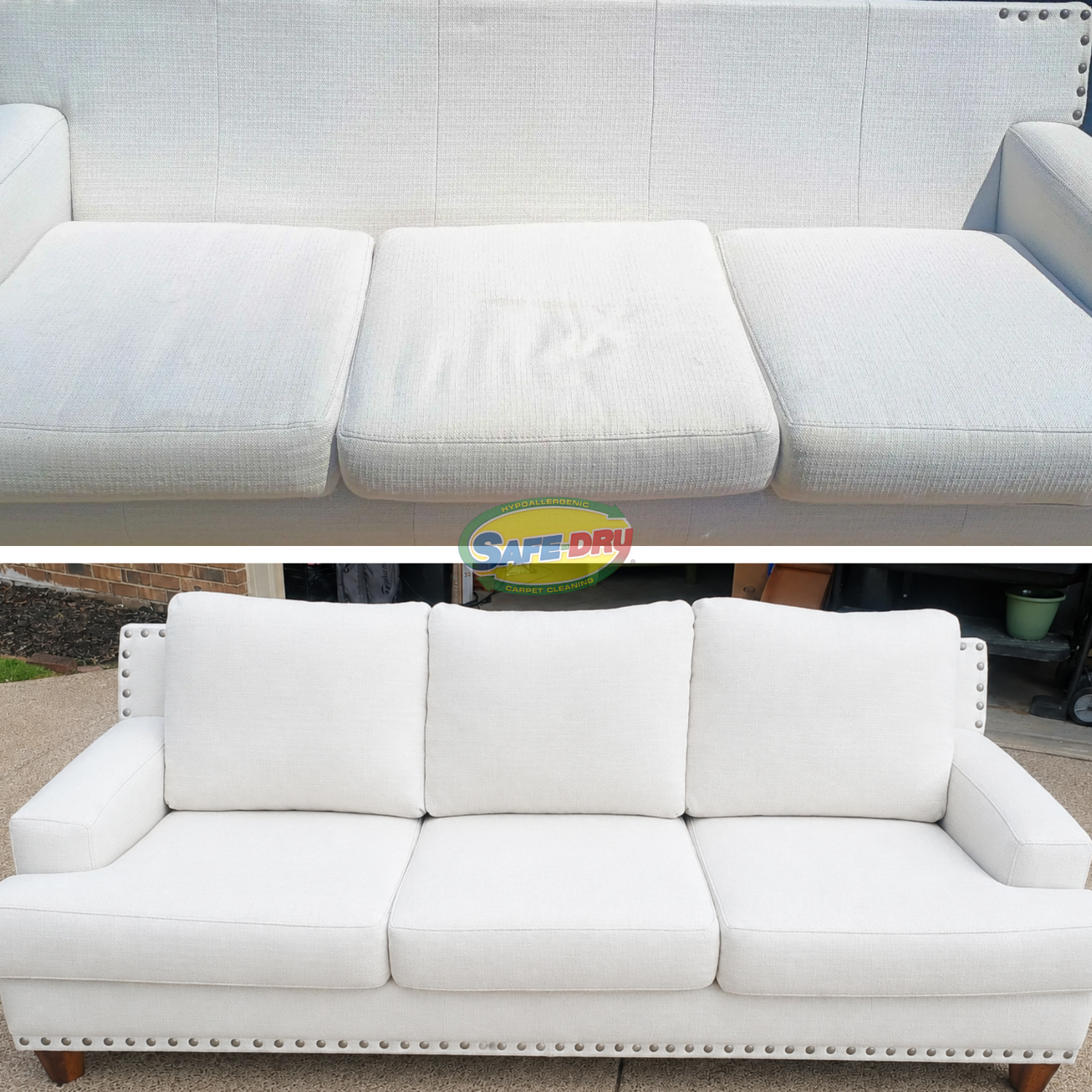 Upholstery Cleaning before and after