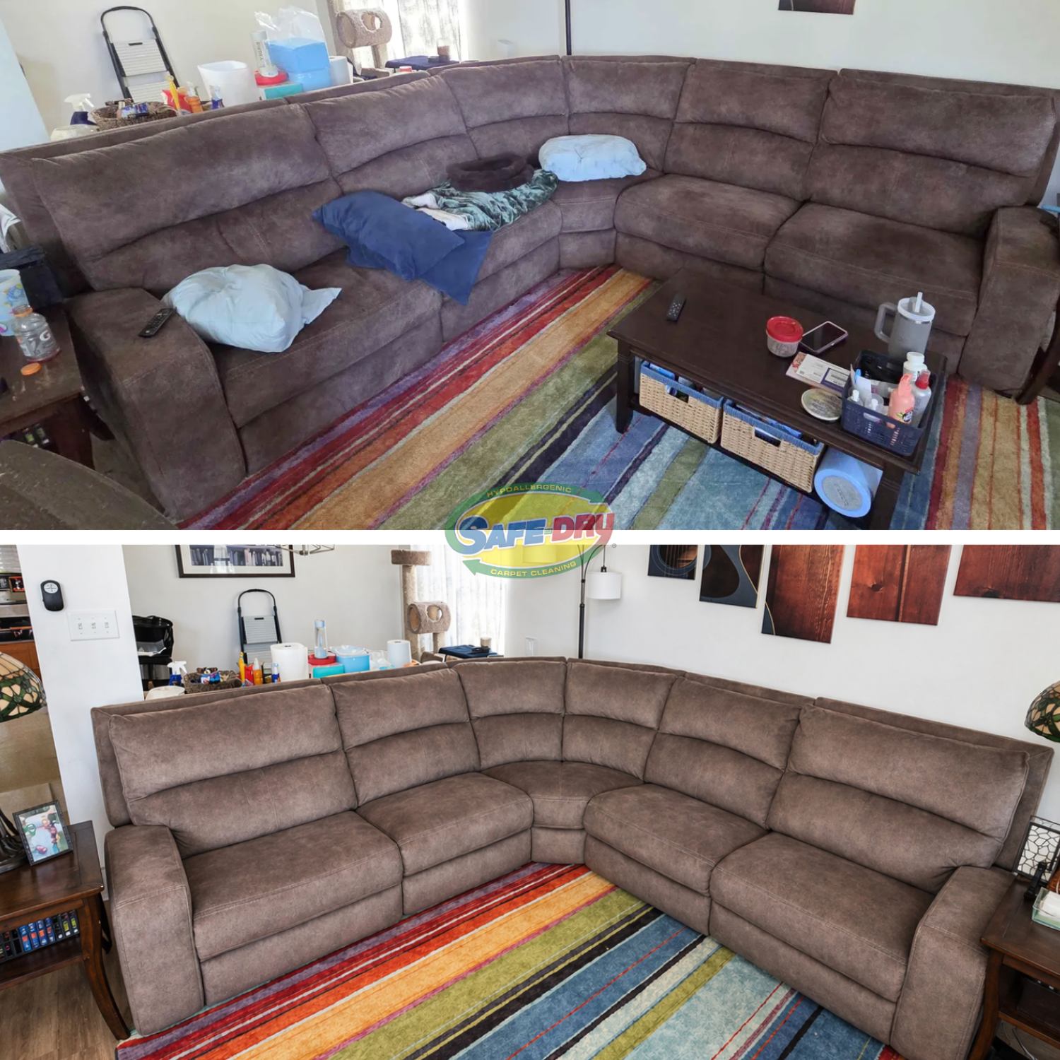 Upholstery Cleaning before and after