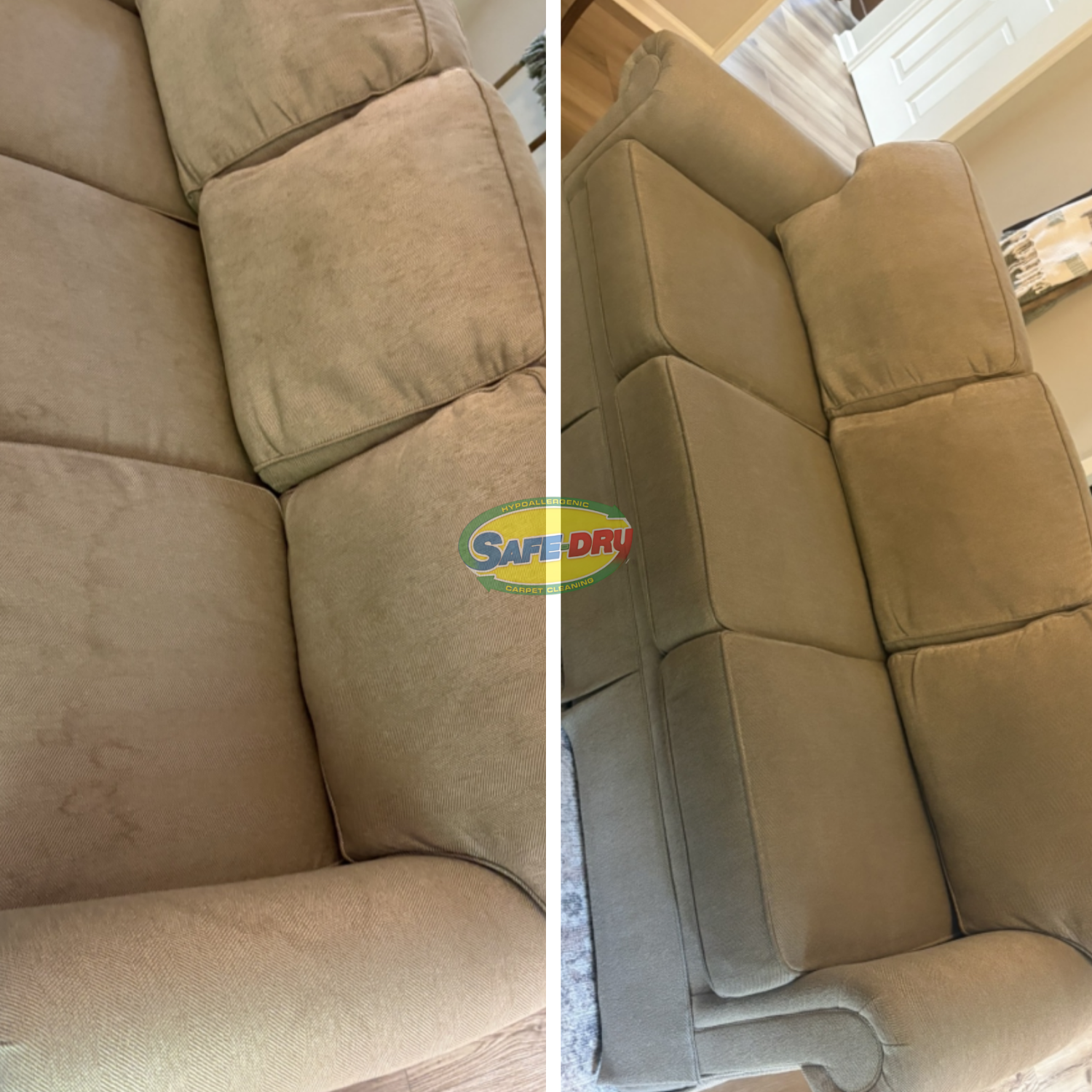 Upholstery Cleaning before and after