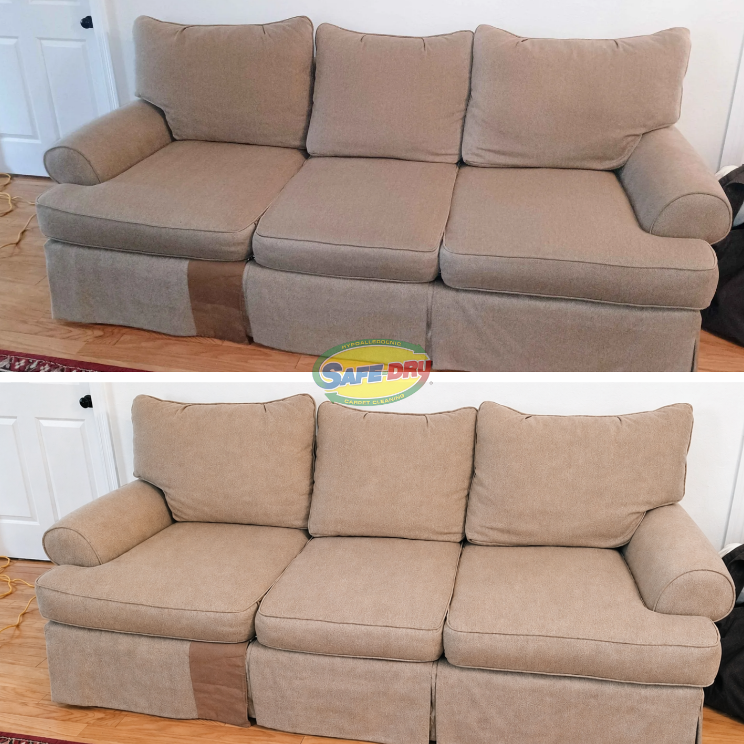 Upholstery Cleaning before and after