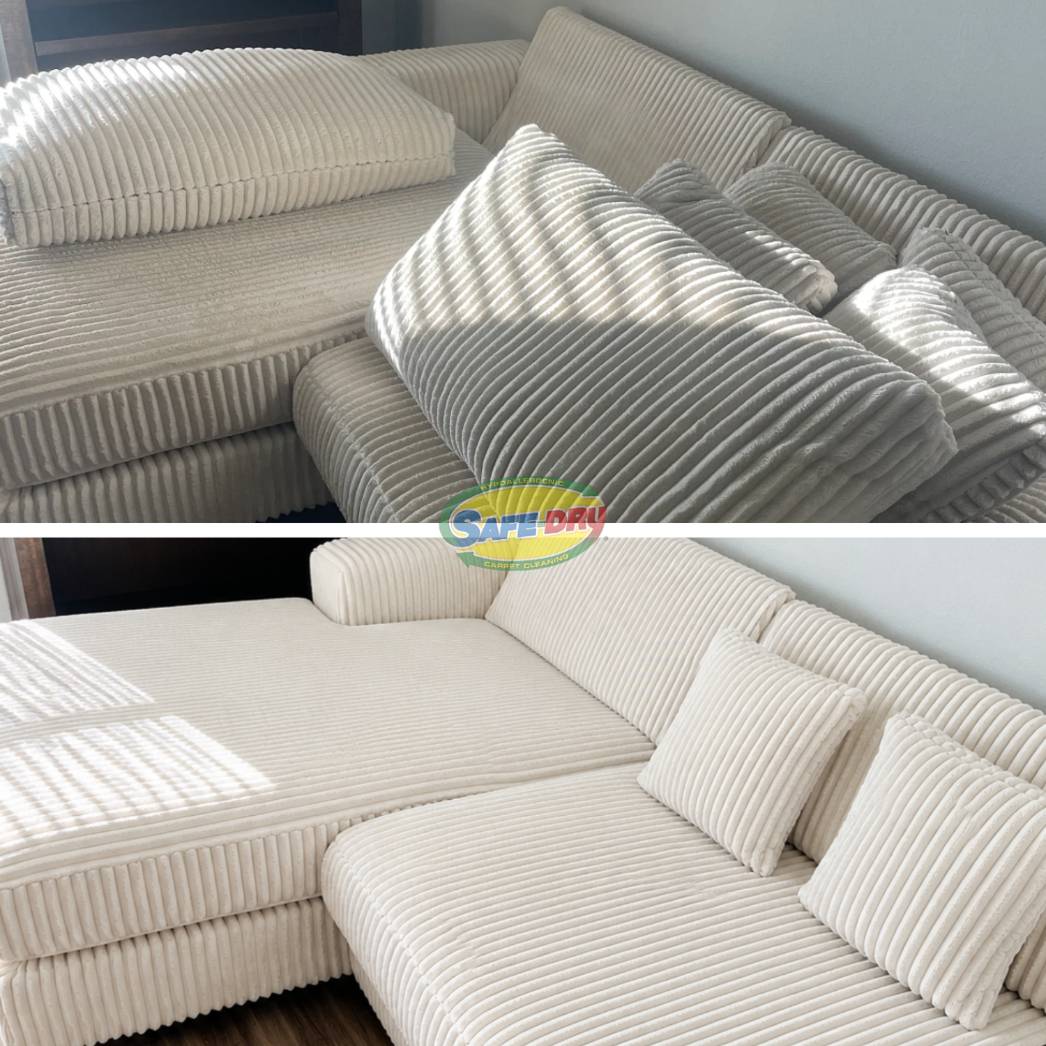 Upholstery Cleaning before and after