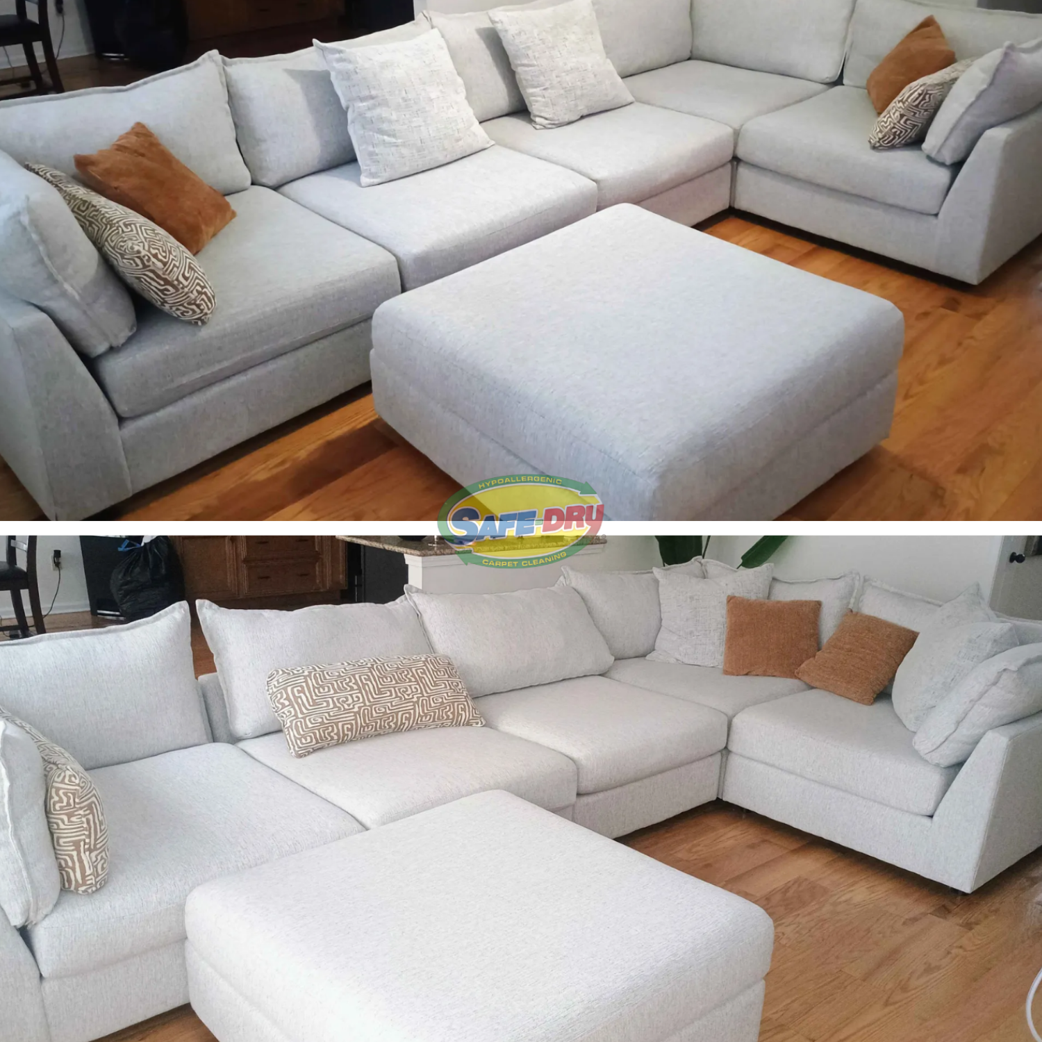 Upholstery Cleaning before and after