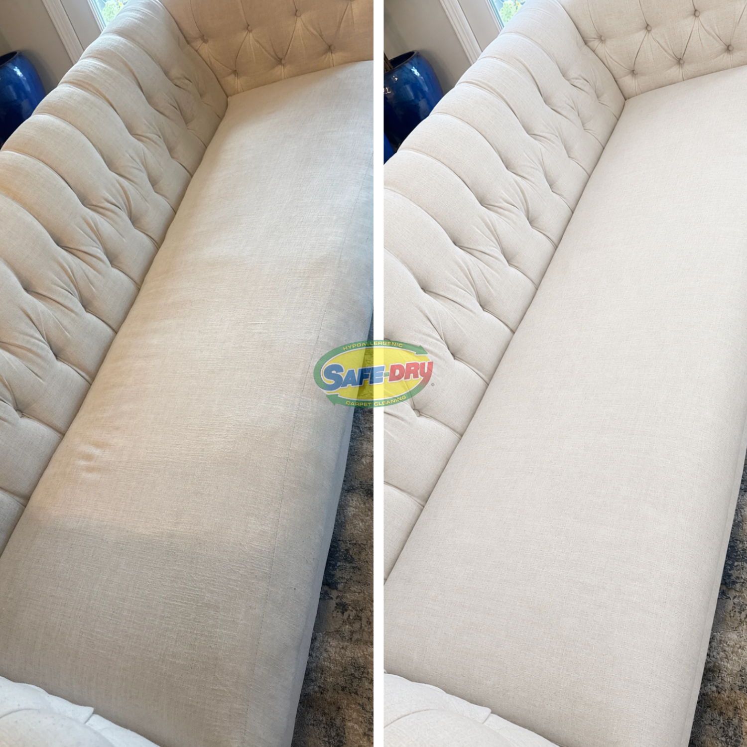 Upholstery Cleaning before and after