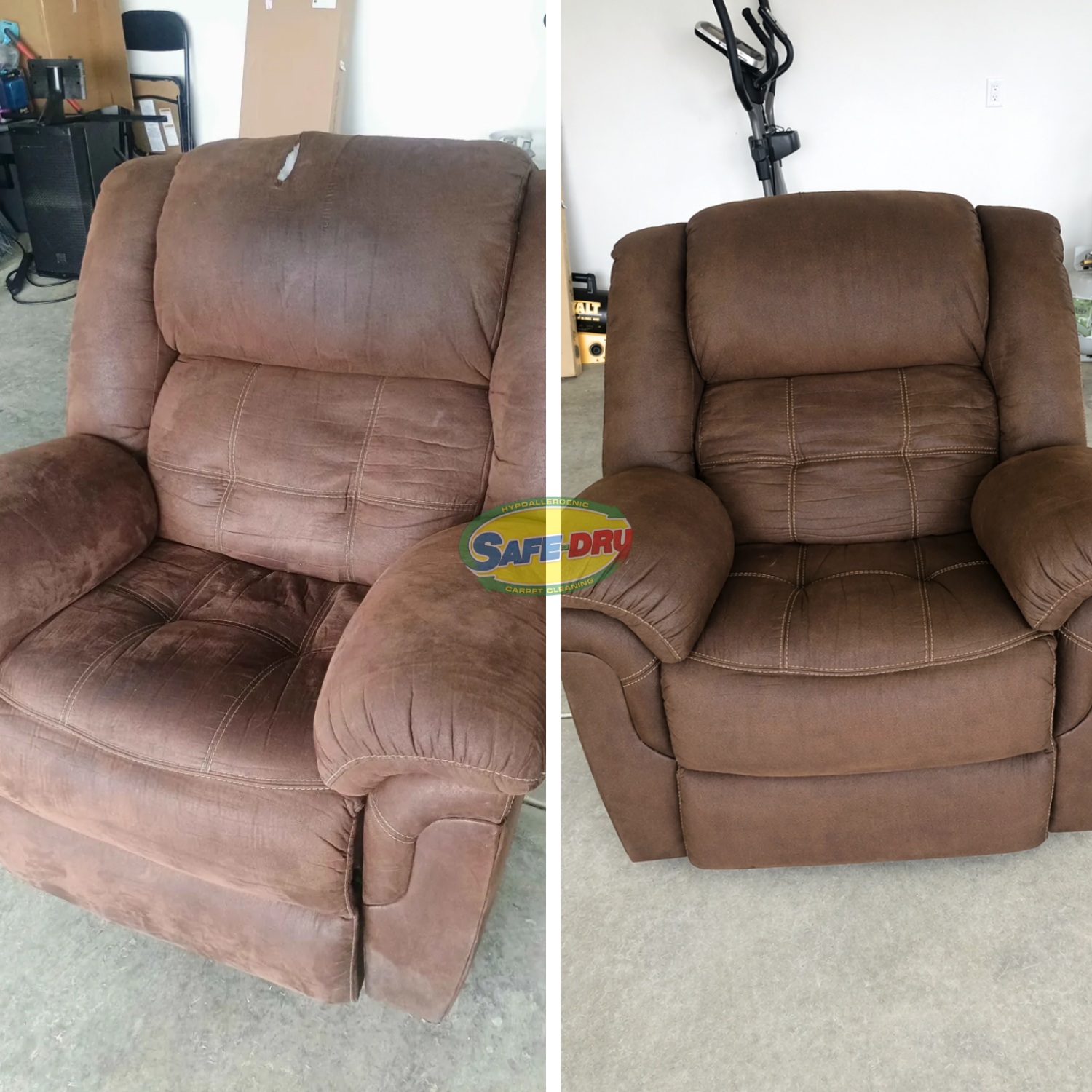 Upholstery Cleaning before and after