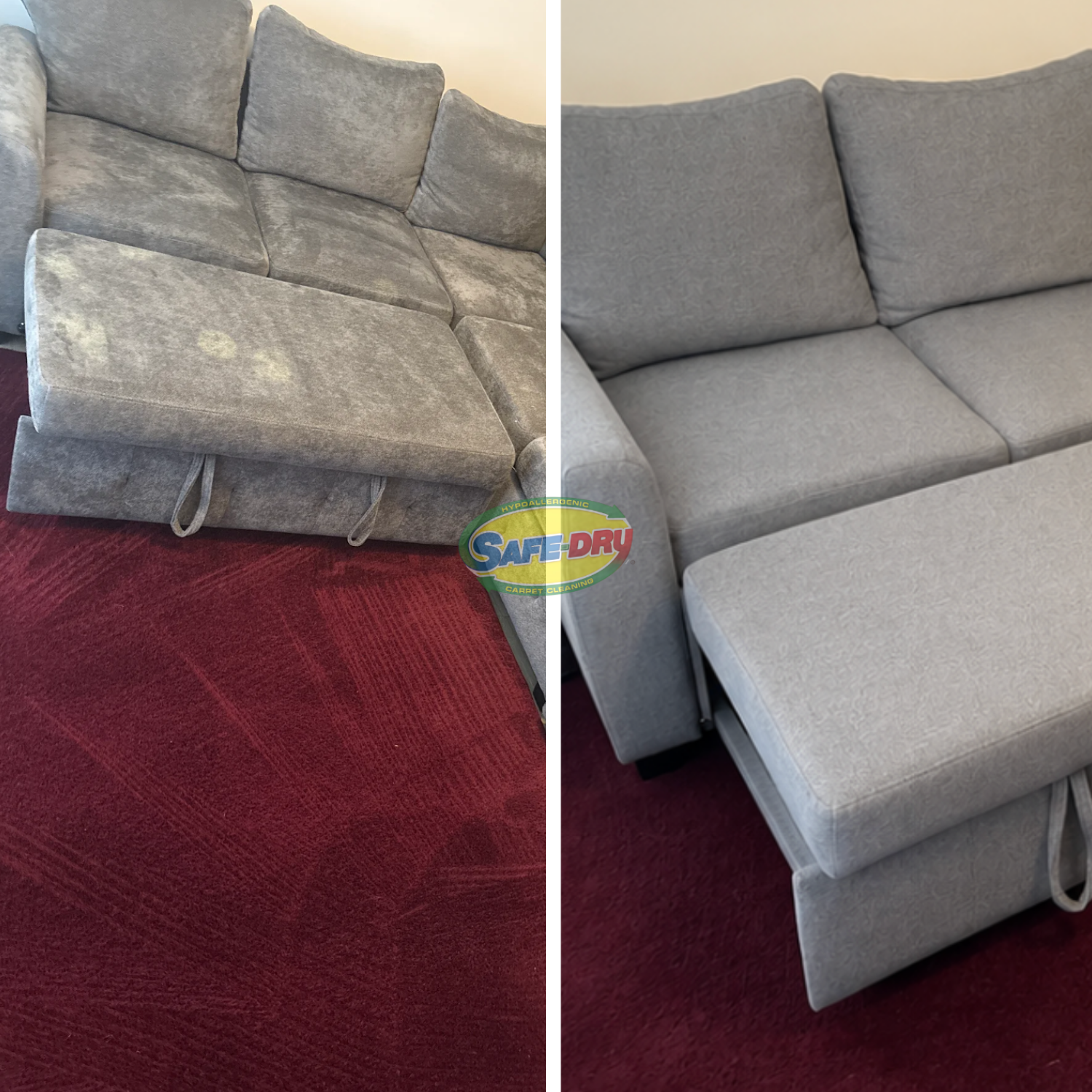 Upholstery Cleaning before and after