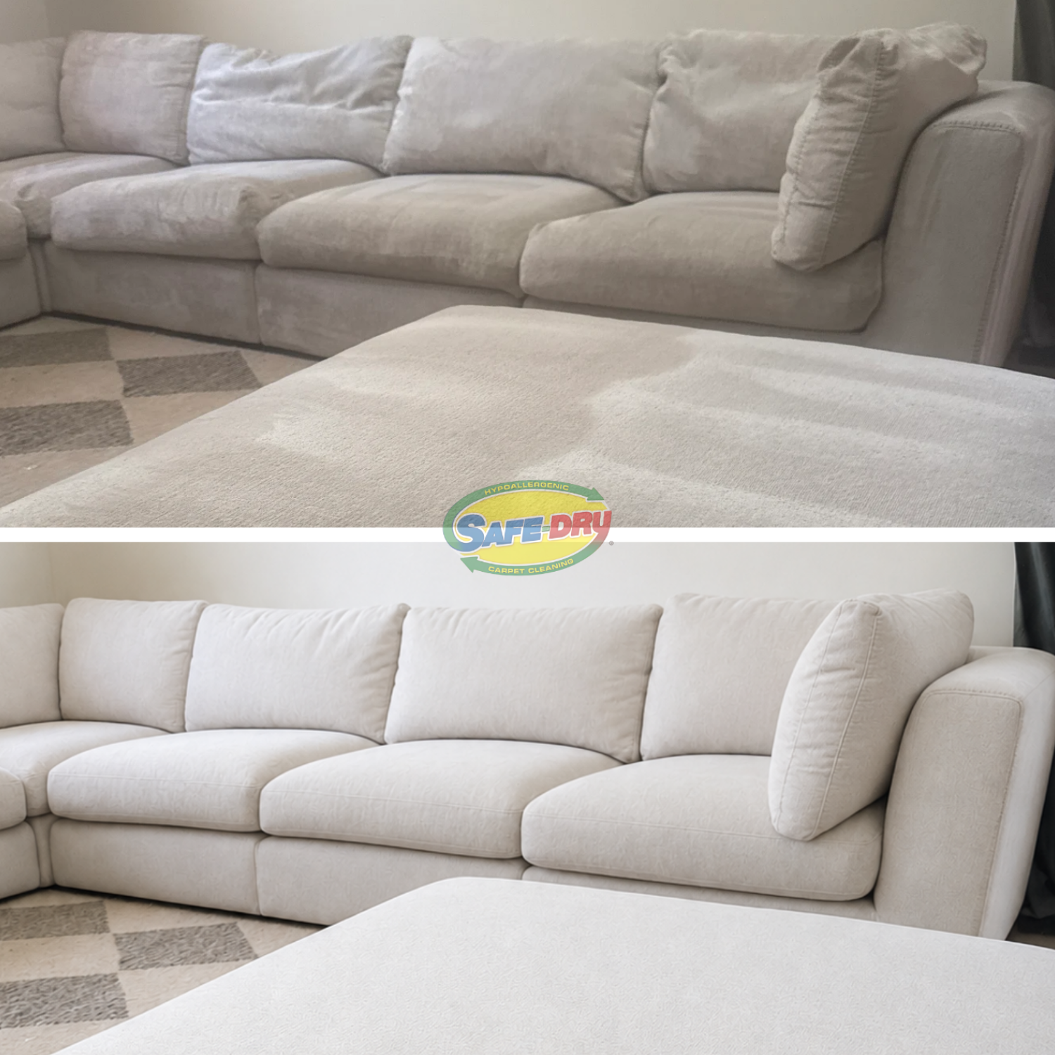 Upholstery Cleaning before and after