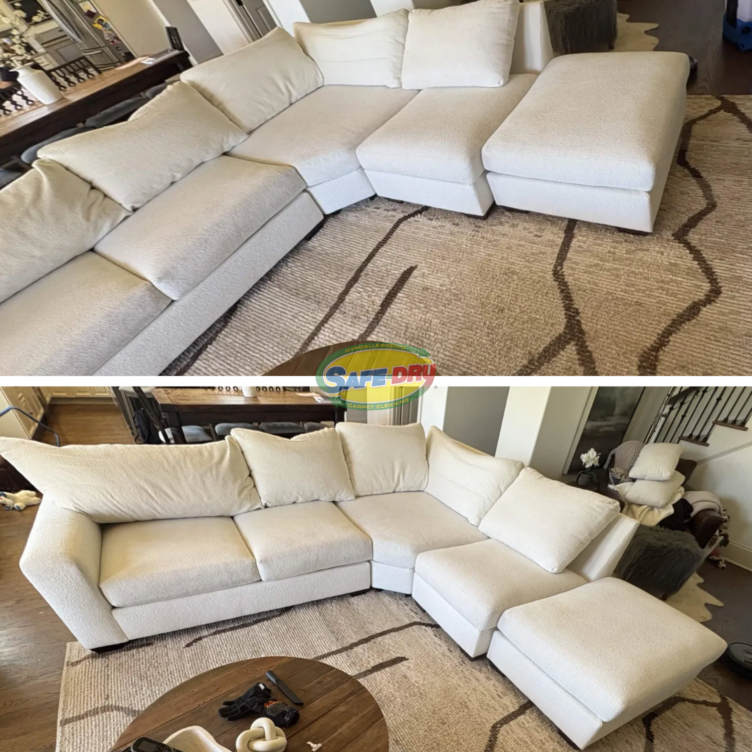 Upholstery Cleaning before and after