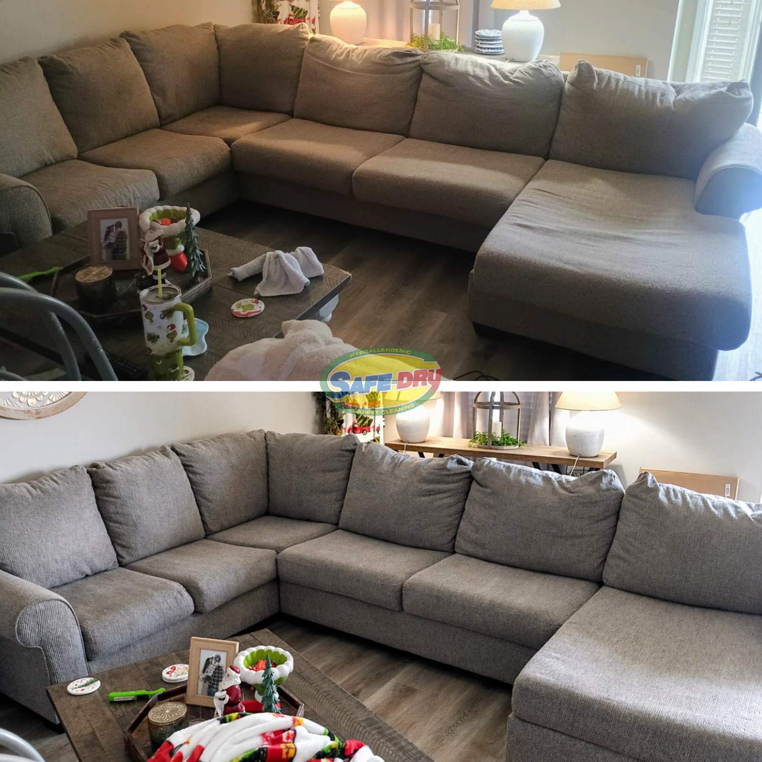 Upholstery Cleaning before and after