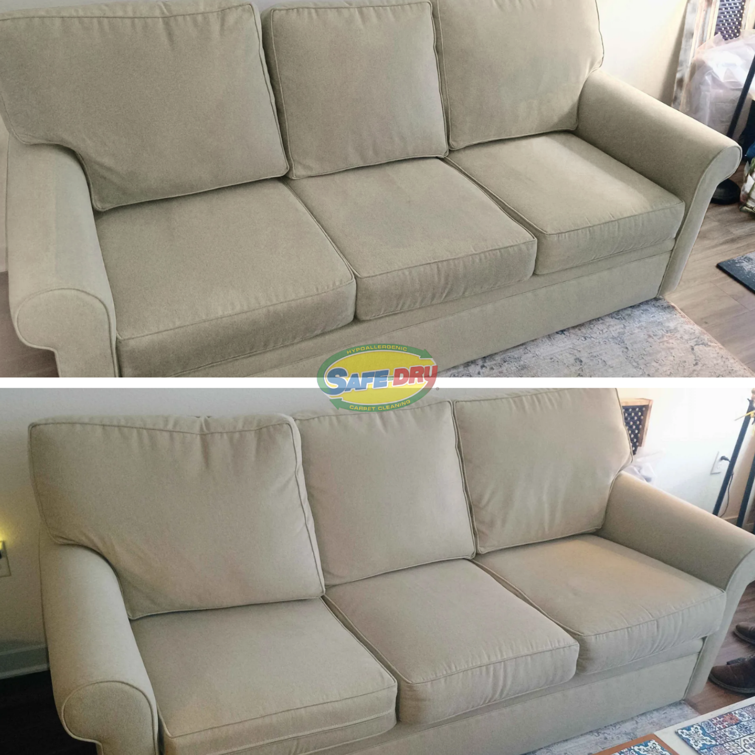 Upholstery Cleaning before and after