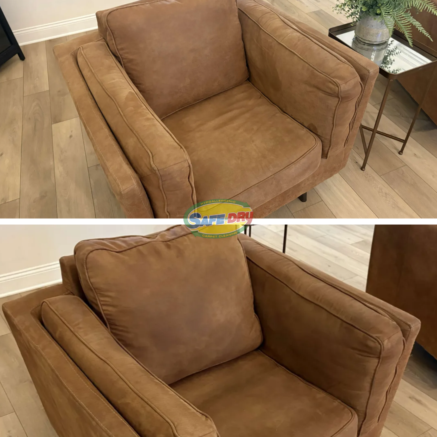 Upholstery Cleaning before and after