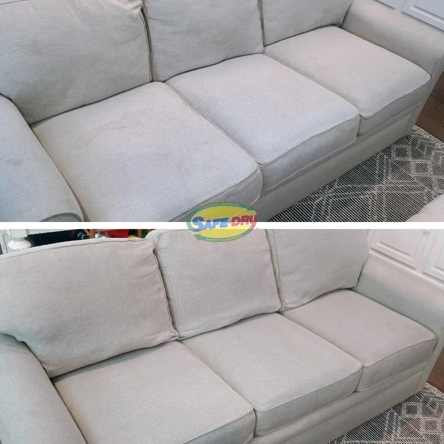Upholstery Cleaning before and after
